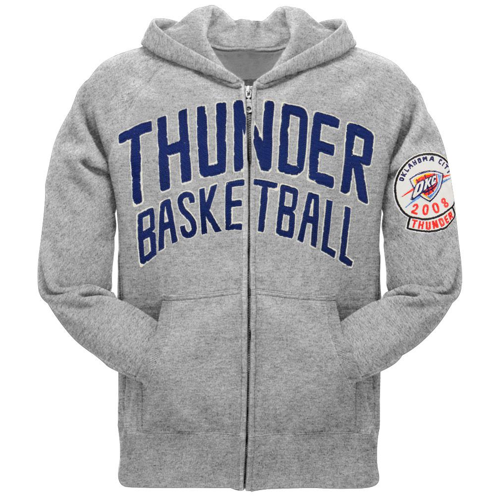 Oklahoma City Thunder - 2008 Vintage Logo Zip Hoodie Men's Hoodies Oklahoma City Thunder LG Grey 