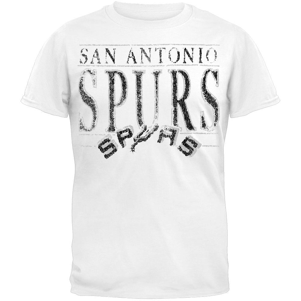 San Antonio Spurs - Crackle Classic Logo Soft T-Shirt Men's T-Shirts San Antonio Spurs 2XL White 