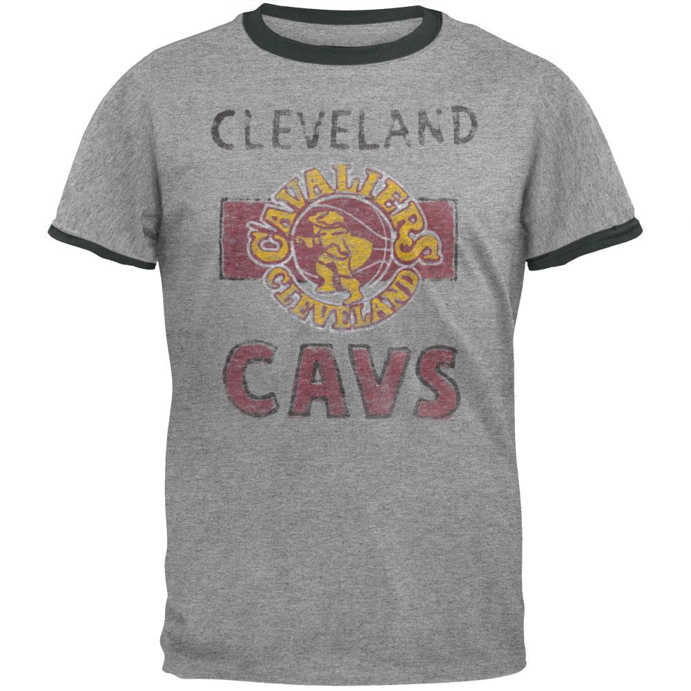 Cleveland Cavaliers - Classic Logo Soft Ringer T-Shirt Men's T-Shirts Cleveland Cavaliers 2XL Grey 