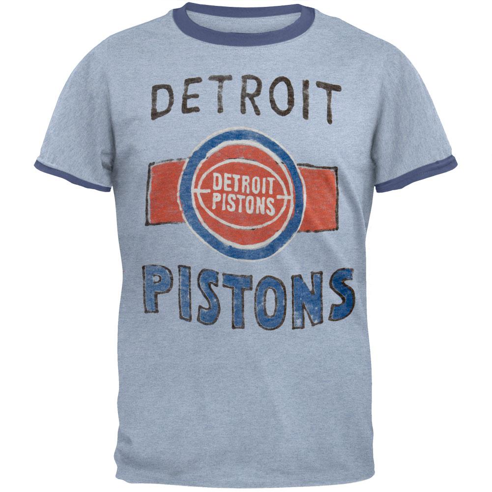 Detroit Pistons - Classic Logo Soft Ringer T-Shirt Men's T-Shirts Detroit Pistons 2XL Blue 