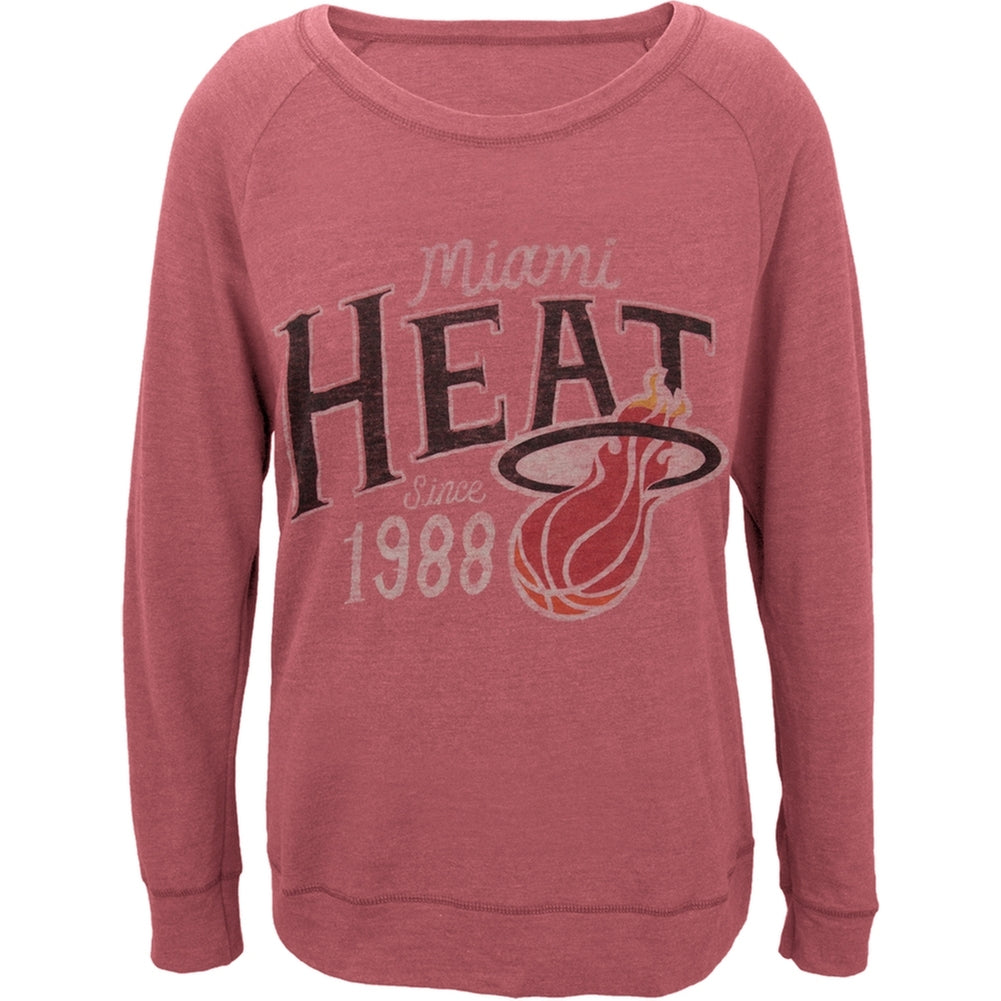 Miami Heat - 1988 Off-Shoulder Juniors Long Sleeve T-Shirt Juniors Long Sleeves Miami Heat LG Red 