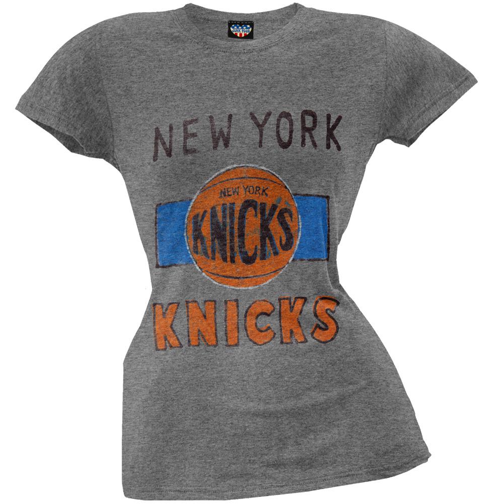 New York Knicks - Vintage Logo Juniors Soft T-Shirt Juniors T-Shirts New York Knicks LG Grey 