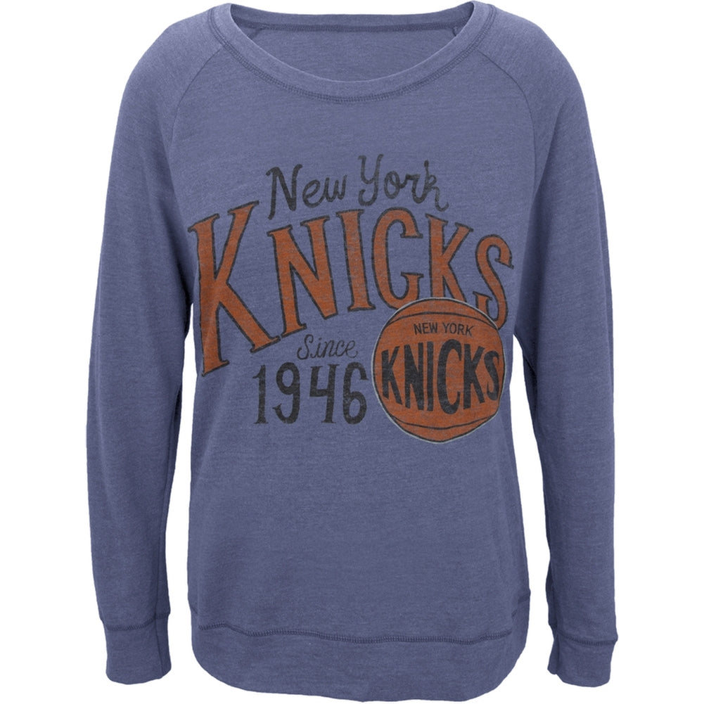 New York Knicks - 1946 Off-Shoulder Juniors Long Sleeve T-Shirt Juniors Long Sleeves New York Knicks SM Blue