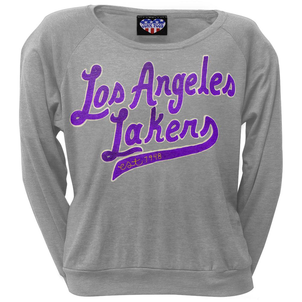 Los Angeles Lakers - Athletic Logo Juniors Sweatshirt Juniors Sweatshirts Los Angeles Lakers SM Grey