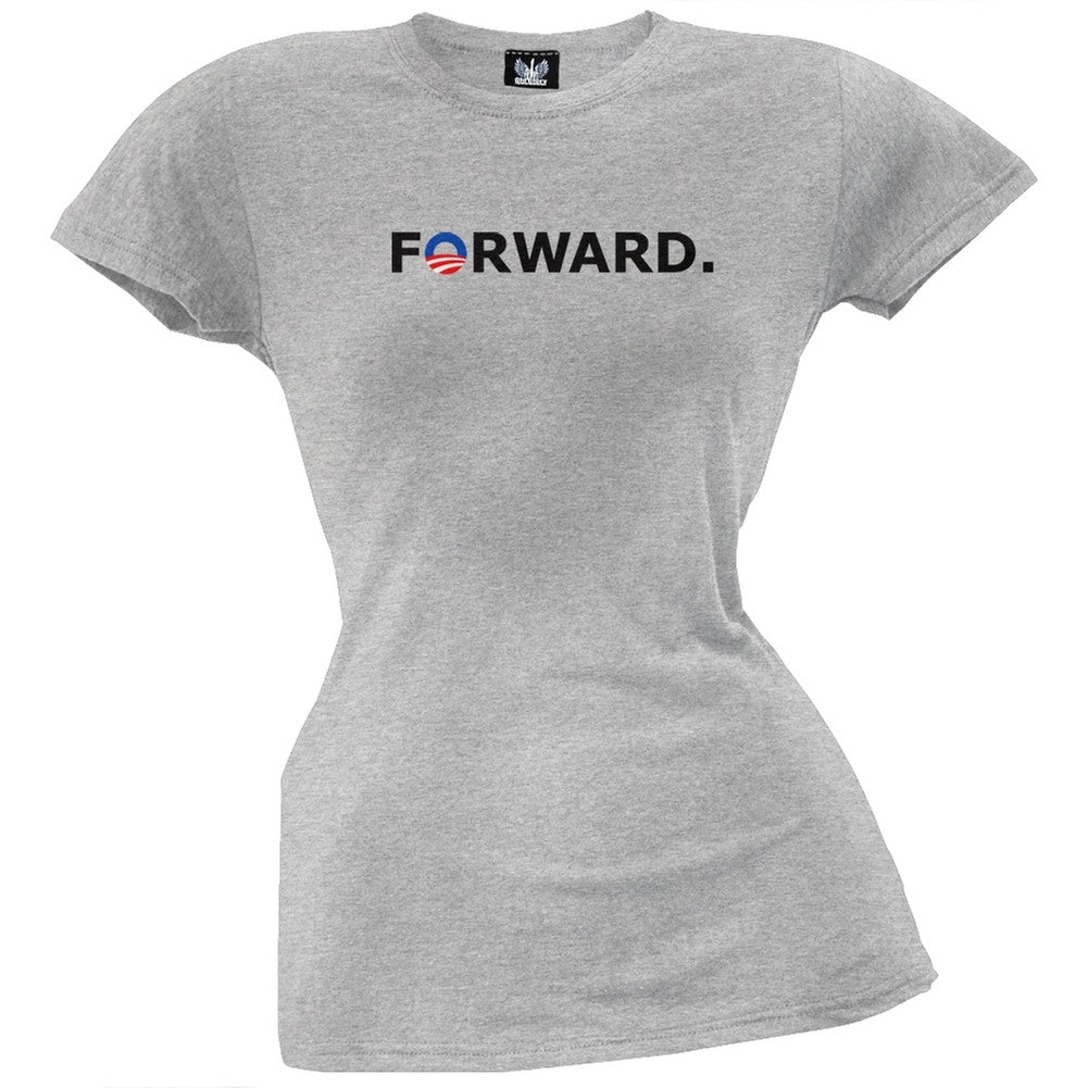 Barack Obama - Forward Juniors T-Shirt Juniors T-Shirts Old Glory   