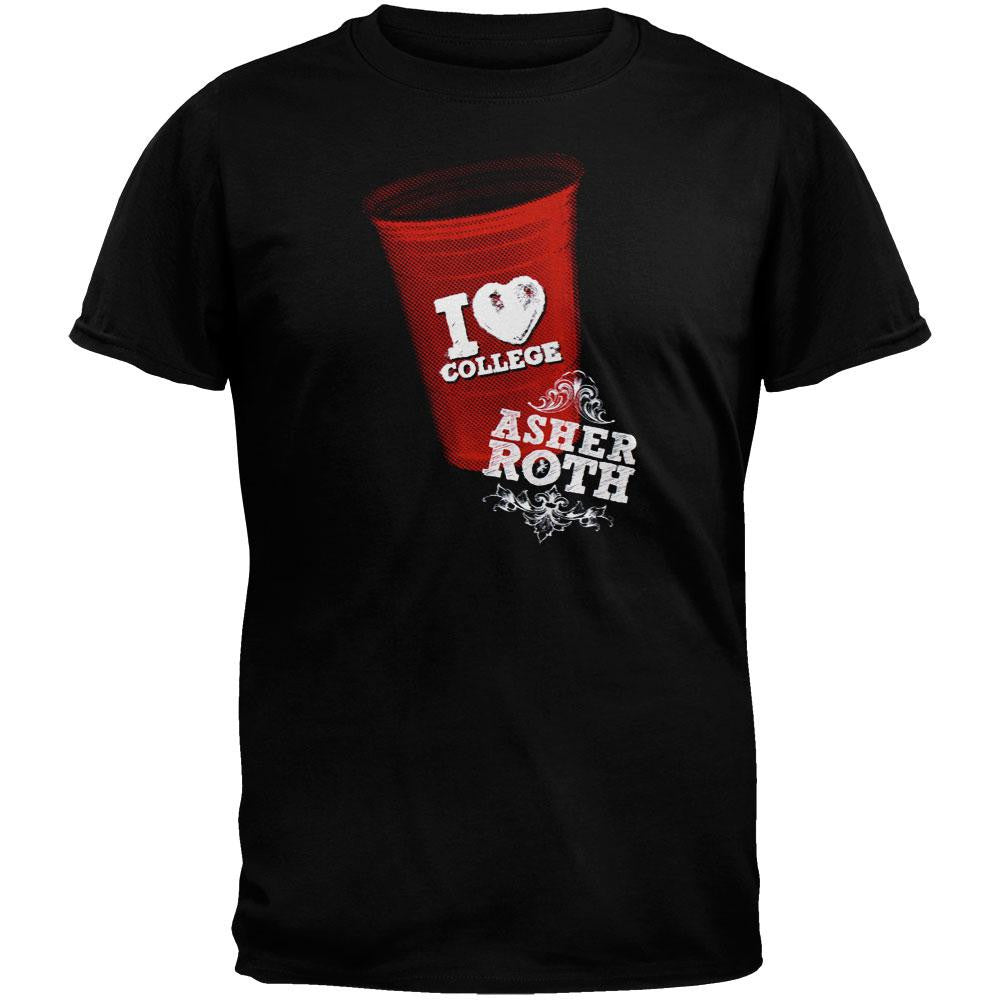 Asher Roth - I Heart College Soft T-Shirt Men's T-Shirts Asher Roth SM Black 