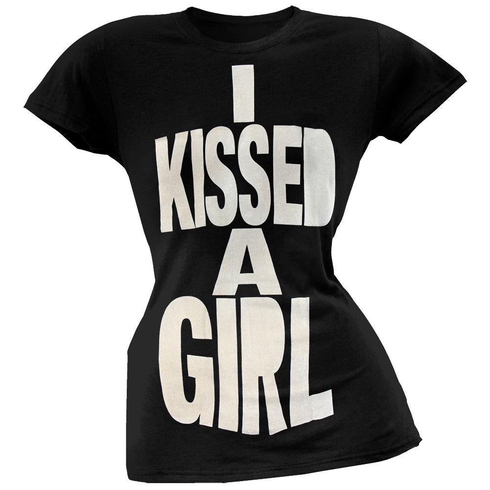 Katy Perry - I Kissed A Girl Juniors T-Shirt Juniors T-Shirts Katy Perry SM Black