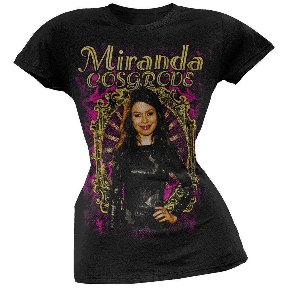 Miranda Cosgrove - Mirror Juniors T-Shirt Juniors T-Shirts Miranda Cosgrove LG Black