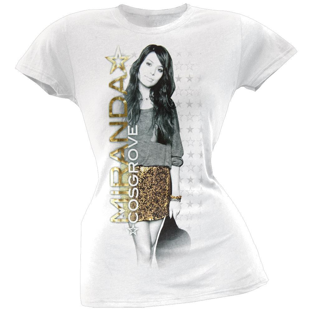 Miranda Cosgrove - Stars Juniors T-Shirt Juniors T-Shirts Miranda Cosgrove LG White 