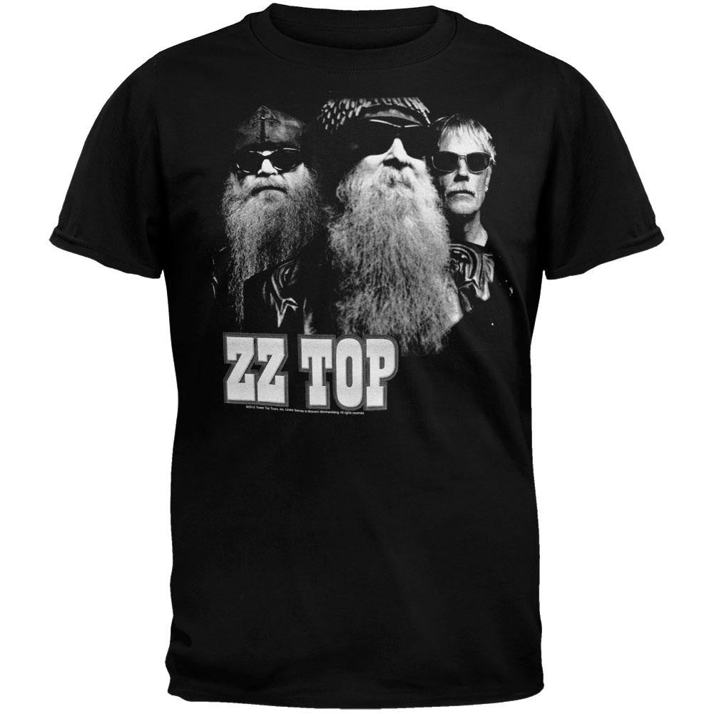 ZZ Top - Black Photo T-Shirt Men's T-Shirts ZZ Top MD Black 