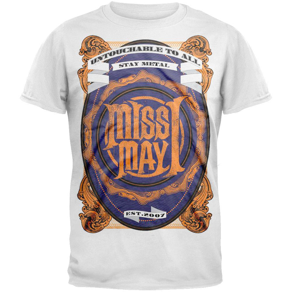 Miss May I - Metal Crest T-Shirt Men's T-Shirts Miss May I 2XL White 