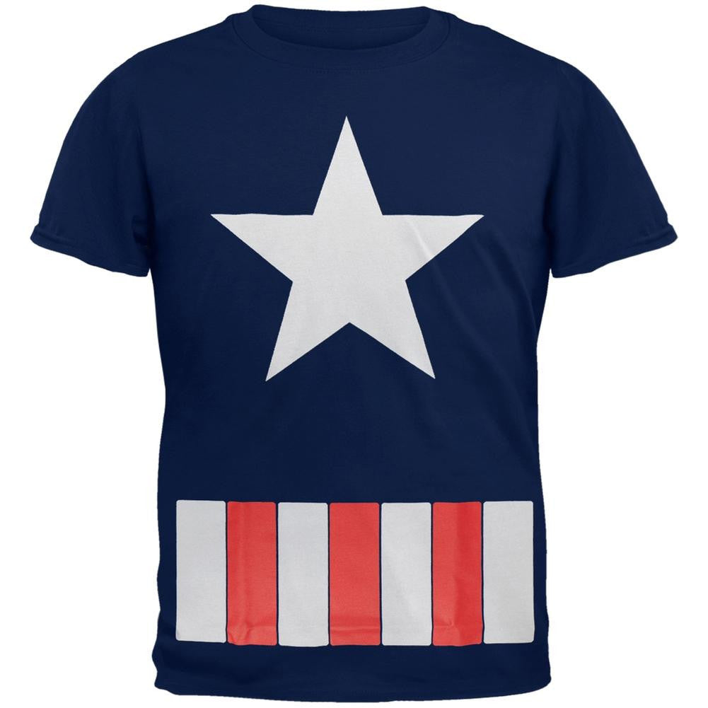 Captain America - Great Star Costume Youth T-Shirt Youth T-Shirts Captain America LG Dark Blue