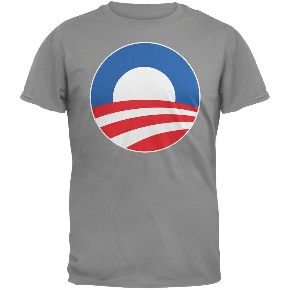 Obama - Large Rising Sun Logo Grey T-Shirt Men's T-Shirts Old Glory 2XL Grey 