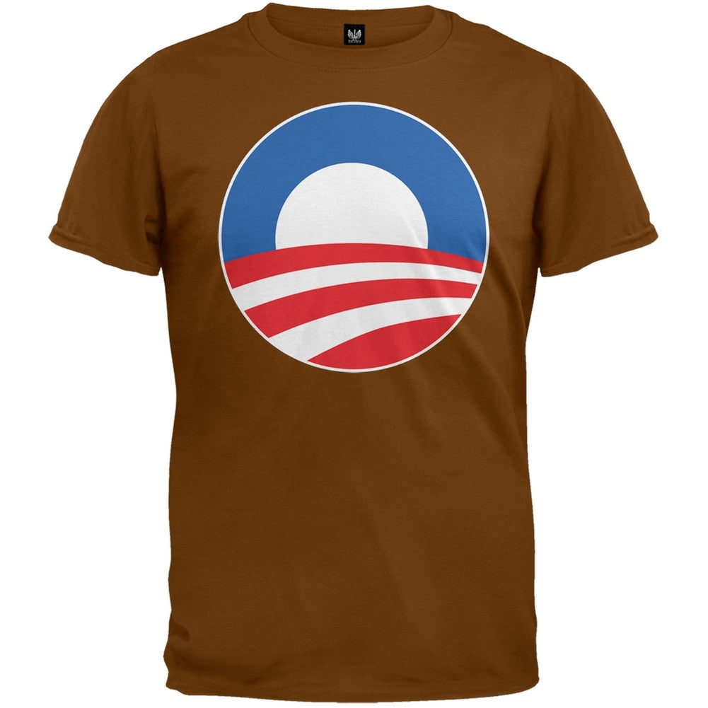 Obama - Large Rising Sun Logo Black T-Shirt Men's T-Shirts Old Glory   