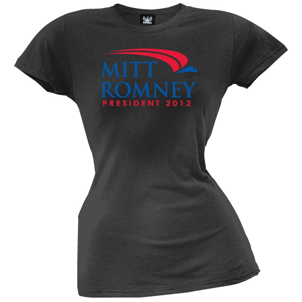 Mitt Romney For President 2012 Black Juniors T-Shirt Juniors T-Shirts Old Glory   