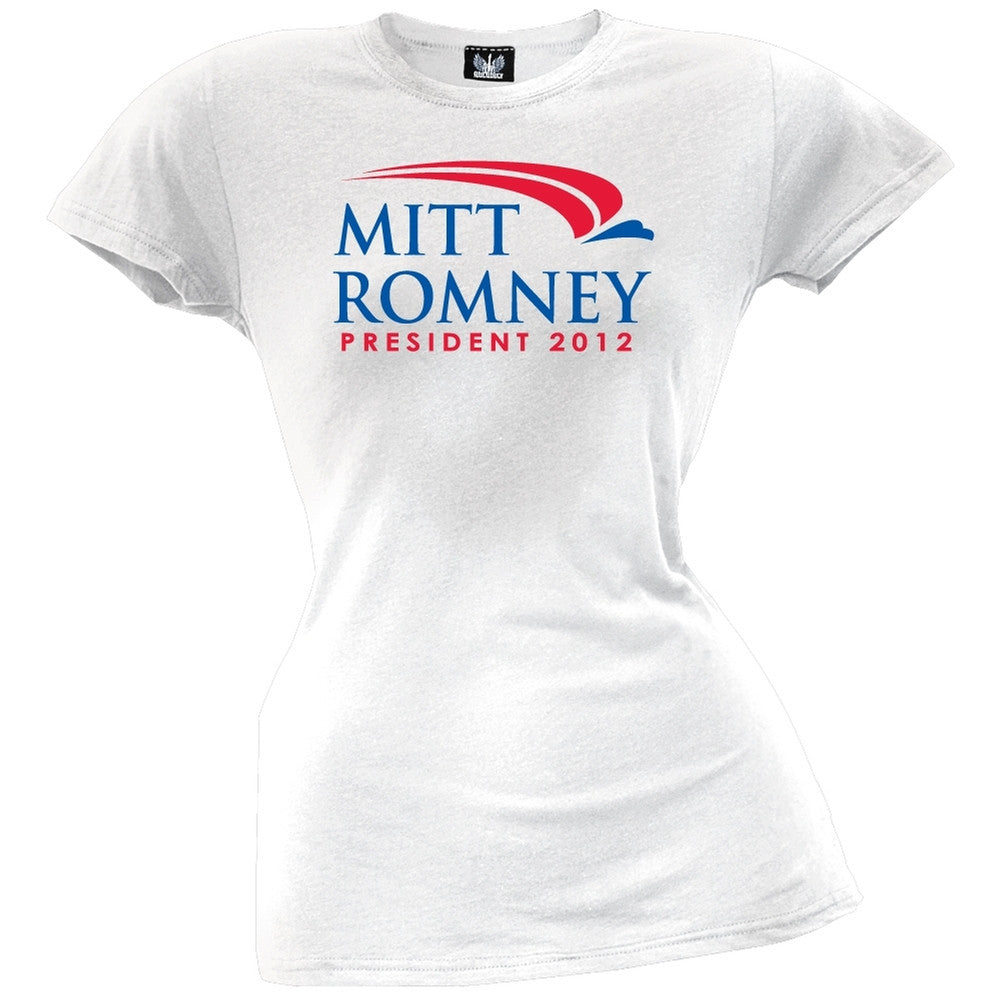 Mitt Romney For President 2012 Black Juniors T-Shirt Juniors T-Shirts Old Glory   