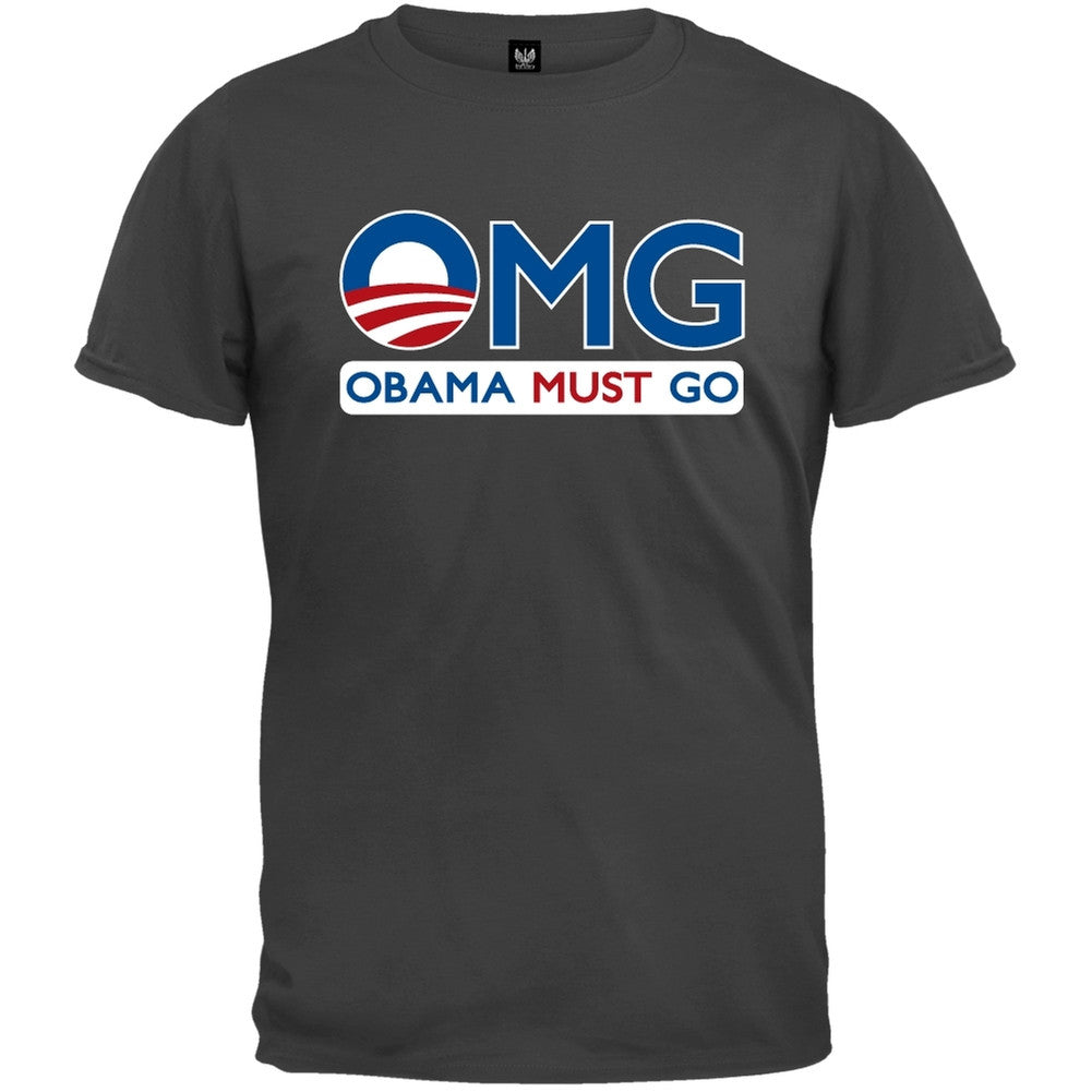 Obama Must Go Black T-Shirt Men's T-Shirts Old Glory   