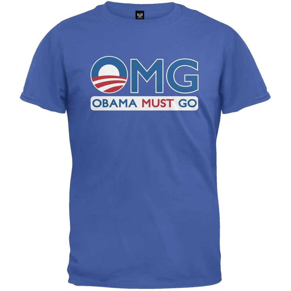 Obama Must Go Royal T-Shirt Men's T-Shirts Old Glory 2XL Blue 