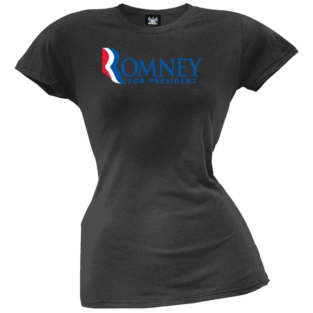 Romney For President Black Juniors T-Shirt Juniors T-Shirts Old Glory   