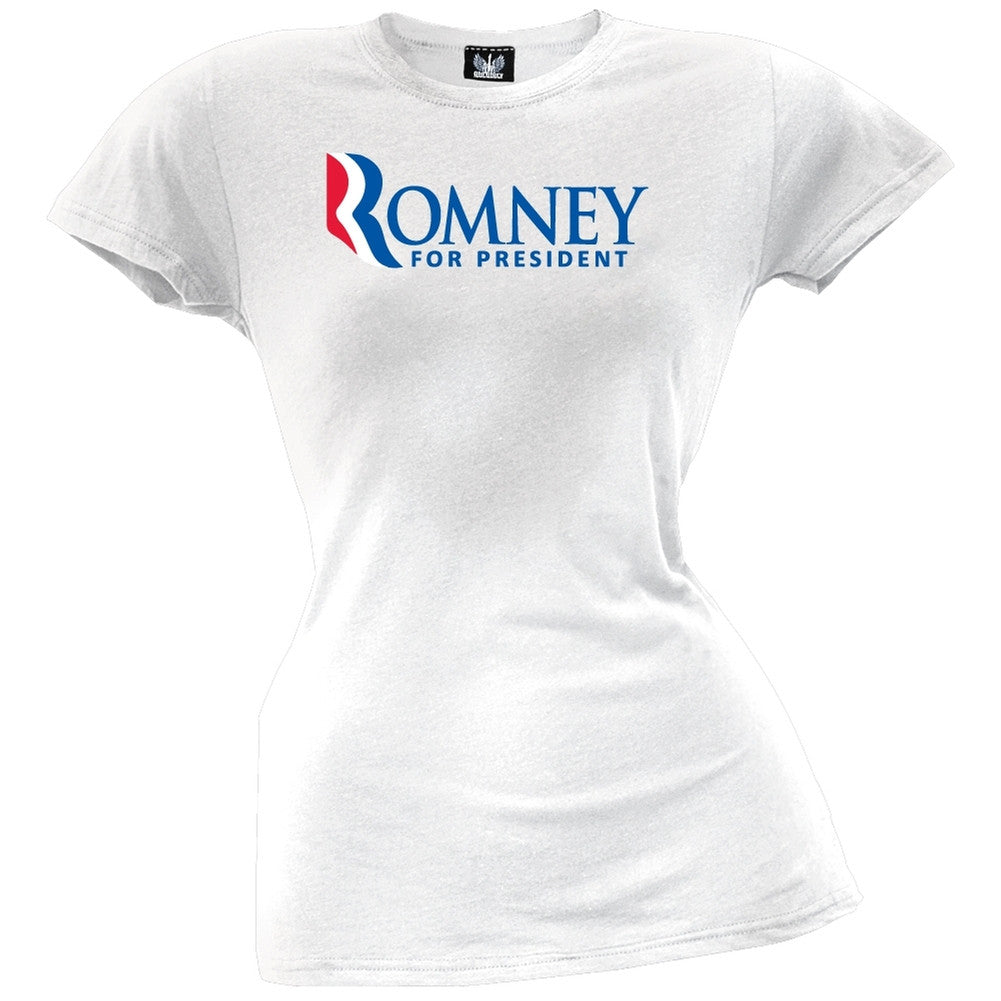 Romney For President Black Juniors T-Shirt Juniors T-Shirts Old Glory   