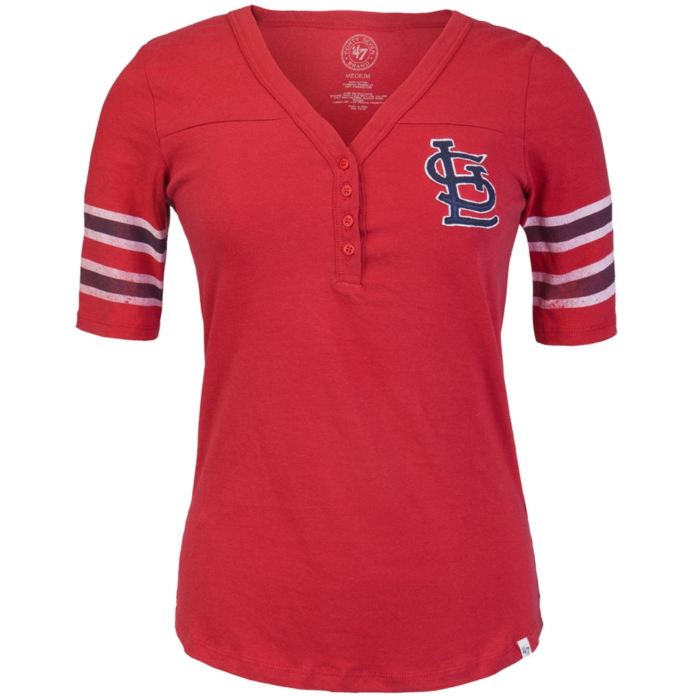 St. Louis Cardinals - Juniors Playoff Premium Henley Juniors Henleys St. Louis Cardinals MD Red 