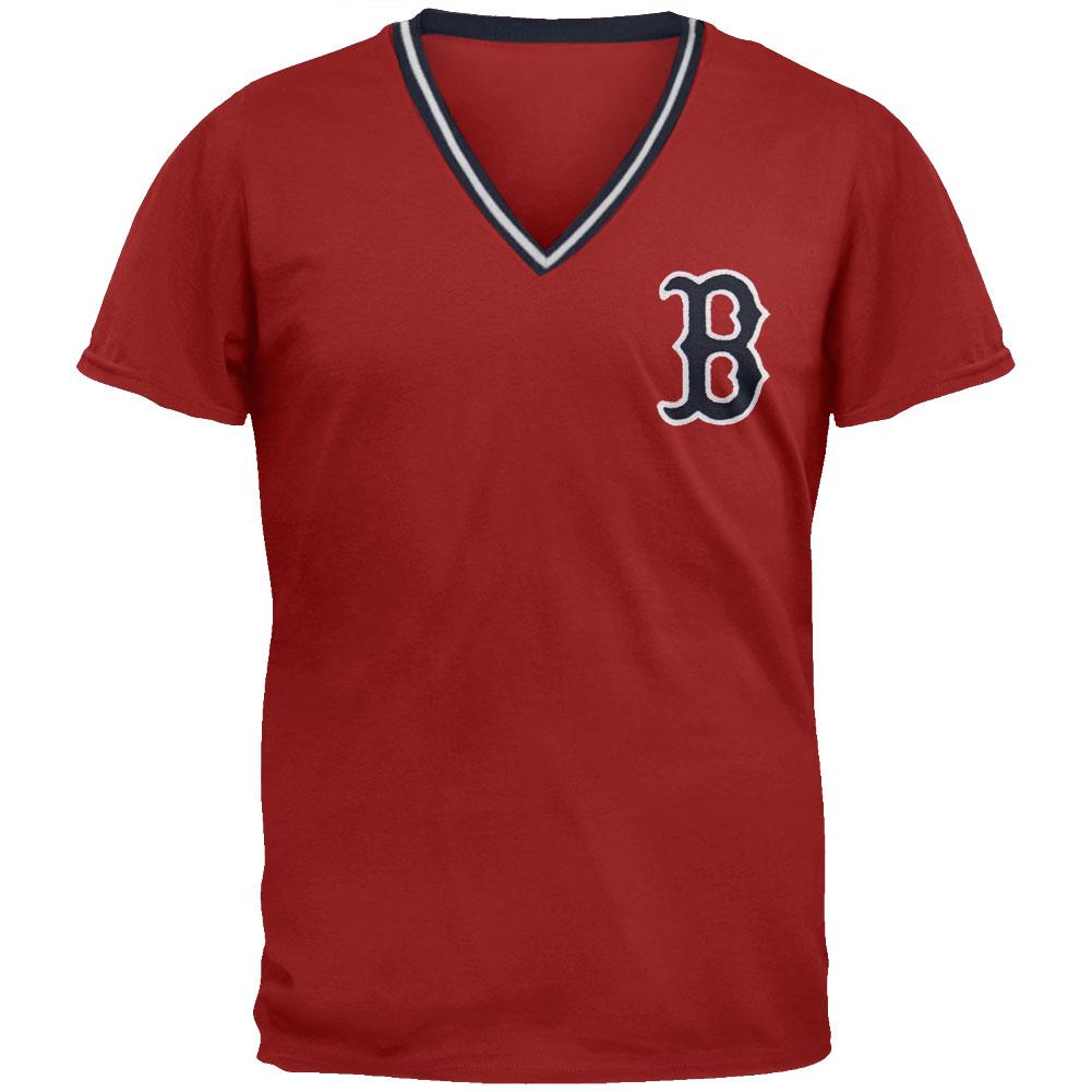 Boston Red Sox - Onfield Premium V-Neck T-Shirt Men's T-Shirts Boston Red Sox 2XL Red 