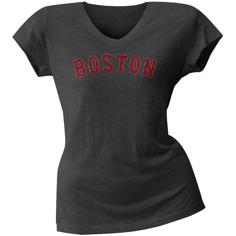 Boston Red Sox - Juniors Showtime Premium V-Neck T-Shirt Juniors T-Shirts Boston Red Sox LG Grey 