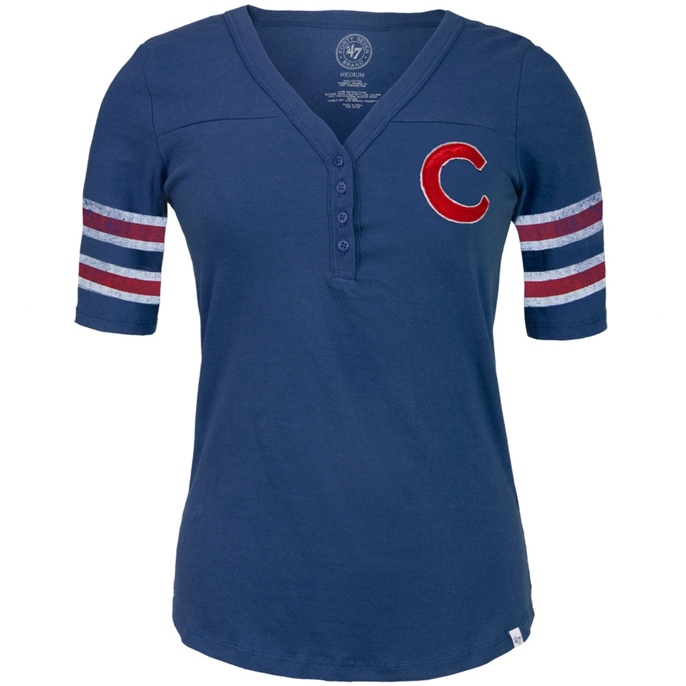 Chicago Cubs - Juniors Playoff Premium Henley Juniors Henleys Chicago Cubs SM Blue 