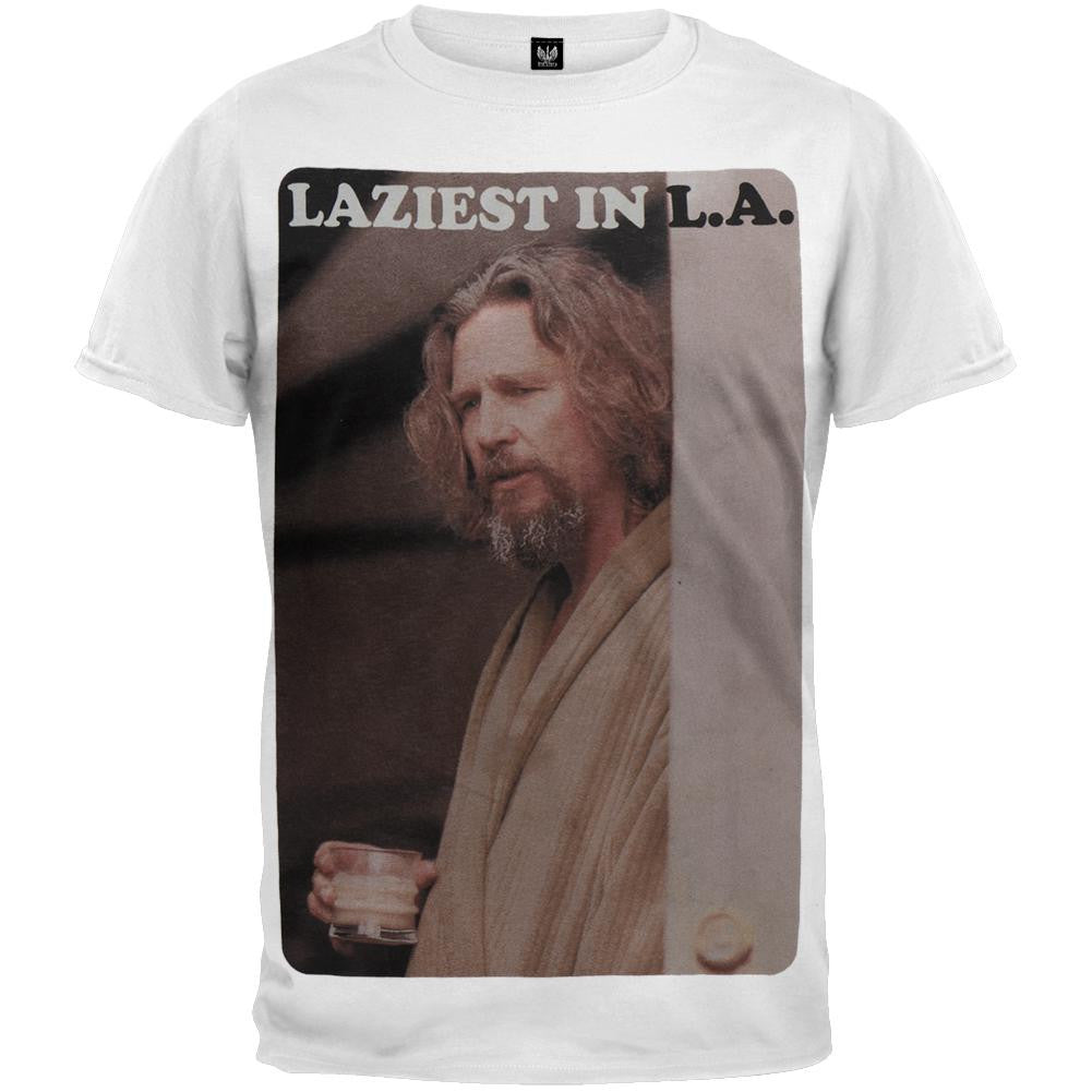 Big Lebowski - Laziest In La White Mens T Shirt Men's T-Shirts The Big Lebowski SM White