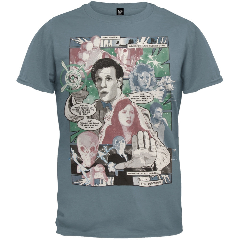 Doctor Who - Comic Book T-Shirt Men's T-Shirts Doctor Who SM Blue 