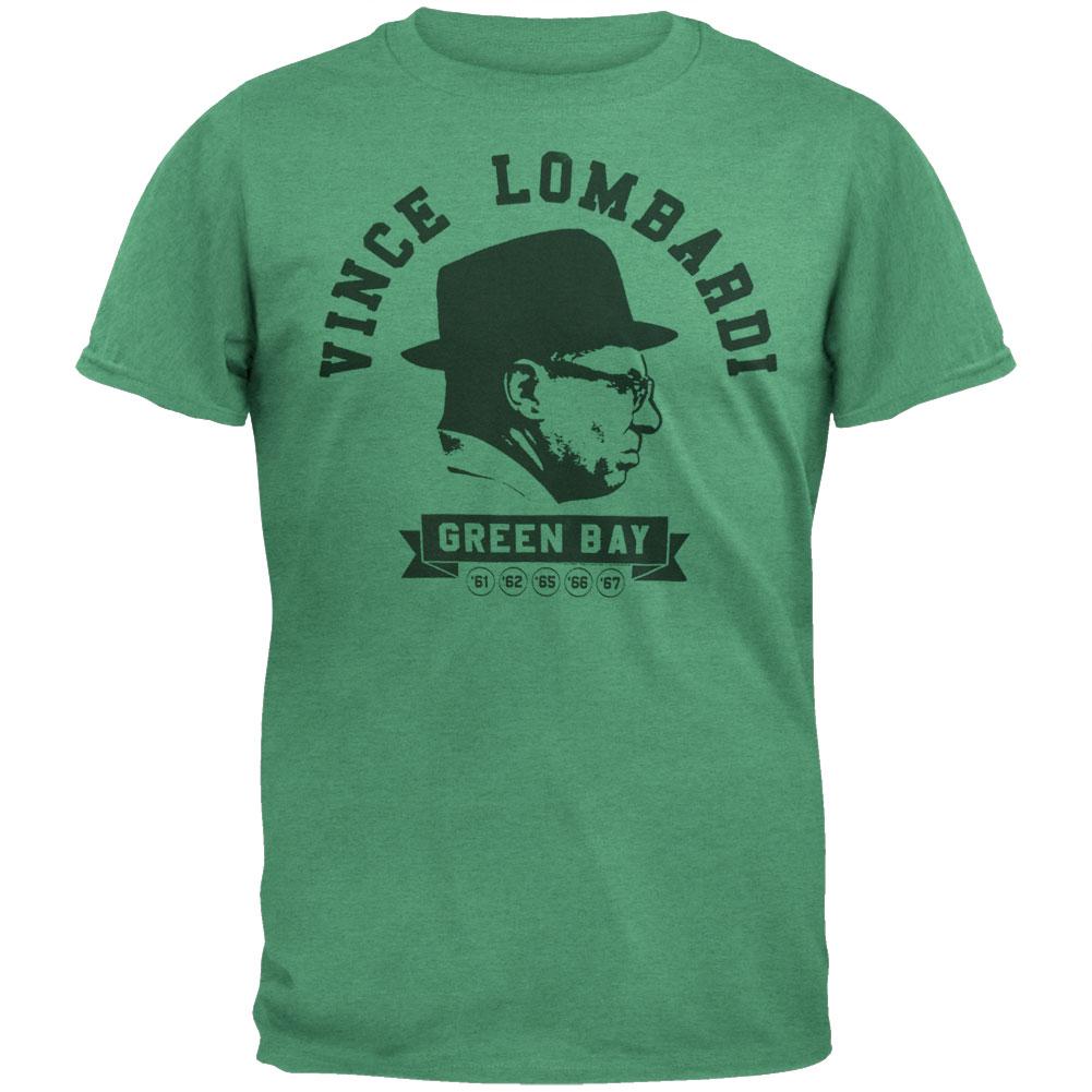 Vince Lombardi - Profile Soft T-Shirt Men's T-Shirts Vince Lombardi 2XL Green 