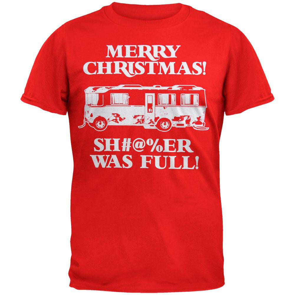 Christmas Vacation - Shitter Was Full Red Adult T-Shirt Men's T-Shirts National Lampoon SM Red 