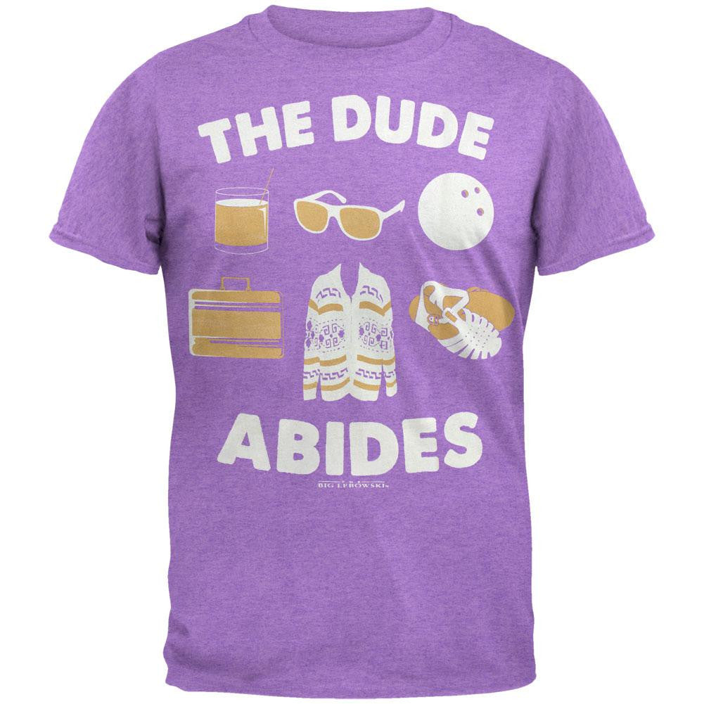 Big Lebowski - The Dude Abides Soft T-Shirt Men's T-Shirts The Big Lebowski SM Purple 