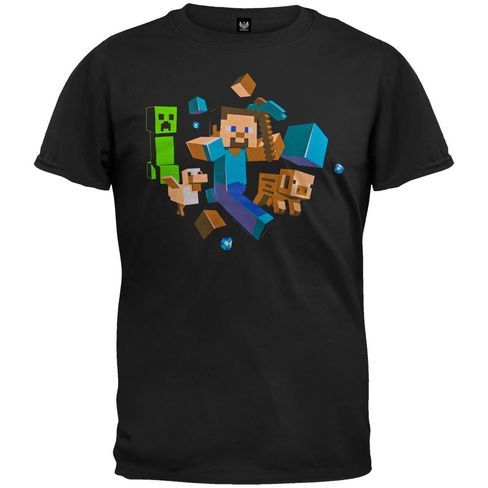 Minecraft - Run Away! T-Shirt Men's T-Shirts Minecraft MD Black