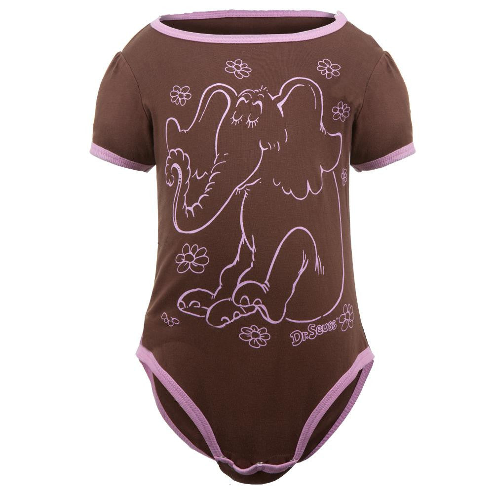 Dr. Seuss - Horton Brown & Pink Baby One Piece Baby One Piece Dr. Seuss 0-3M Tan 