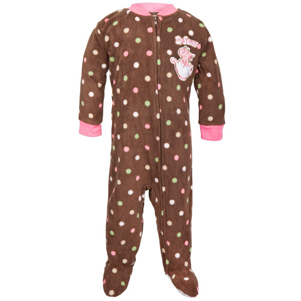 Dr. Seuss - One Fish Two Fish Brown Toddler Foot Pajamas Toddler Footed Pajamas Dr. Seuss 2T Brown 