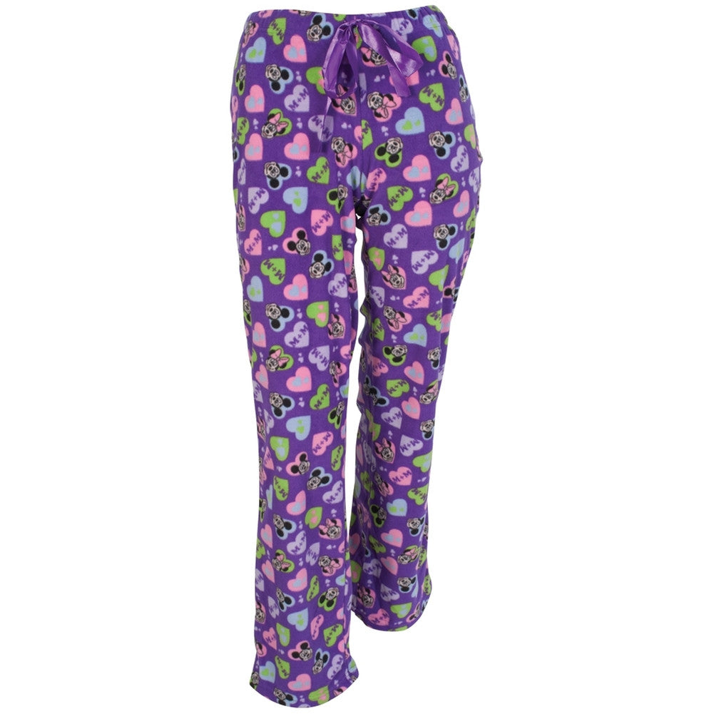 Mickey Mouse - Lovely Couple Juniors Plus Size Sleep Pants Juniors Sleepwear Mickey Mouse LG Purple 