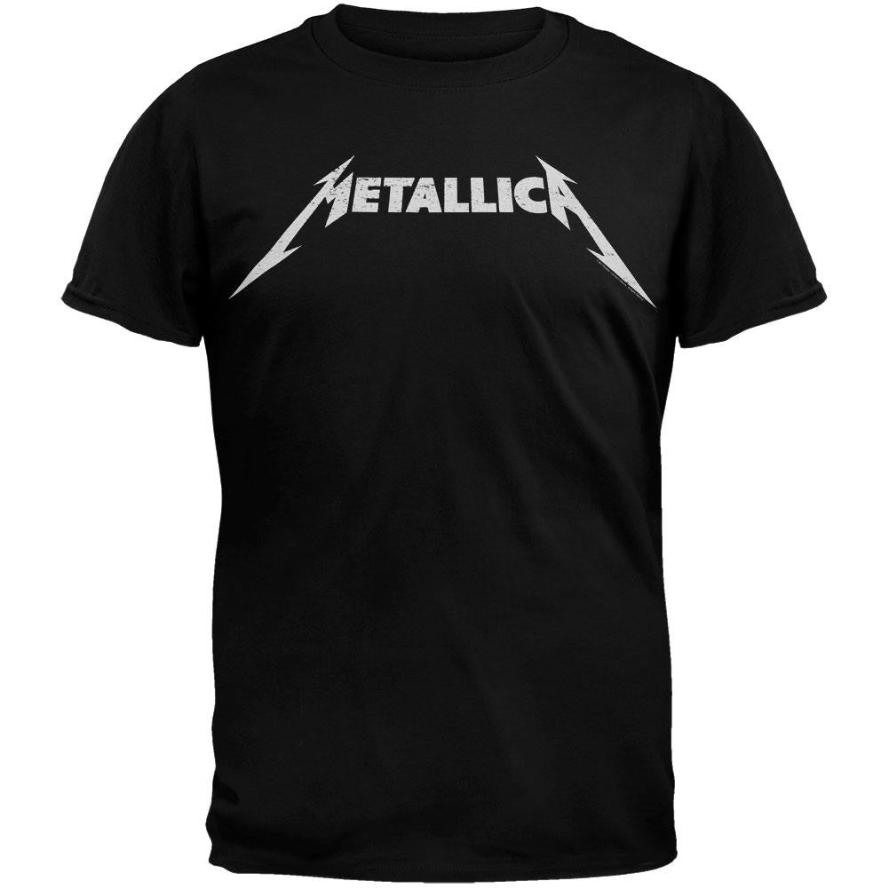 Metallica - Metallica Black And White Logo T-Shirt Men's T-Shirts Metallica MD Black 