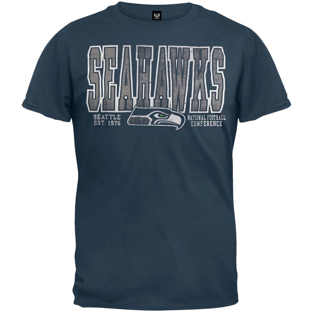 Seattle Seahawks - Flanker Premium T-Shirt Men's T-Shirts Seattle Seahawks SM Blue