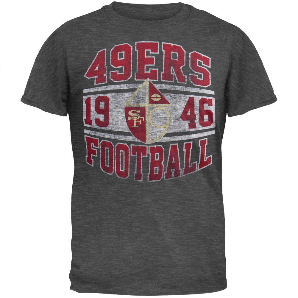 San Francisco 49ers - Inaugural Logo Premium T-Shirt Men's T-Shirts San Francisco 49ers LG Grey 