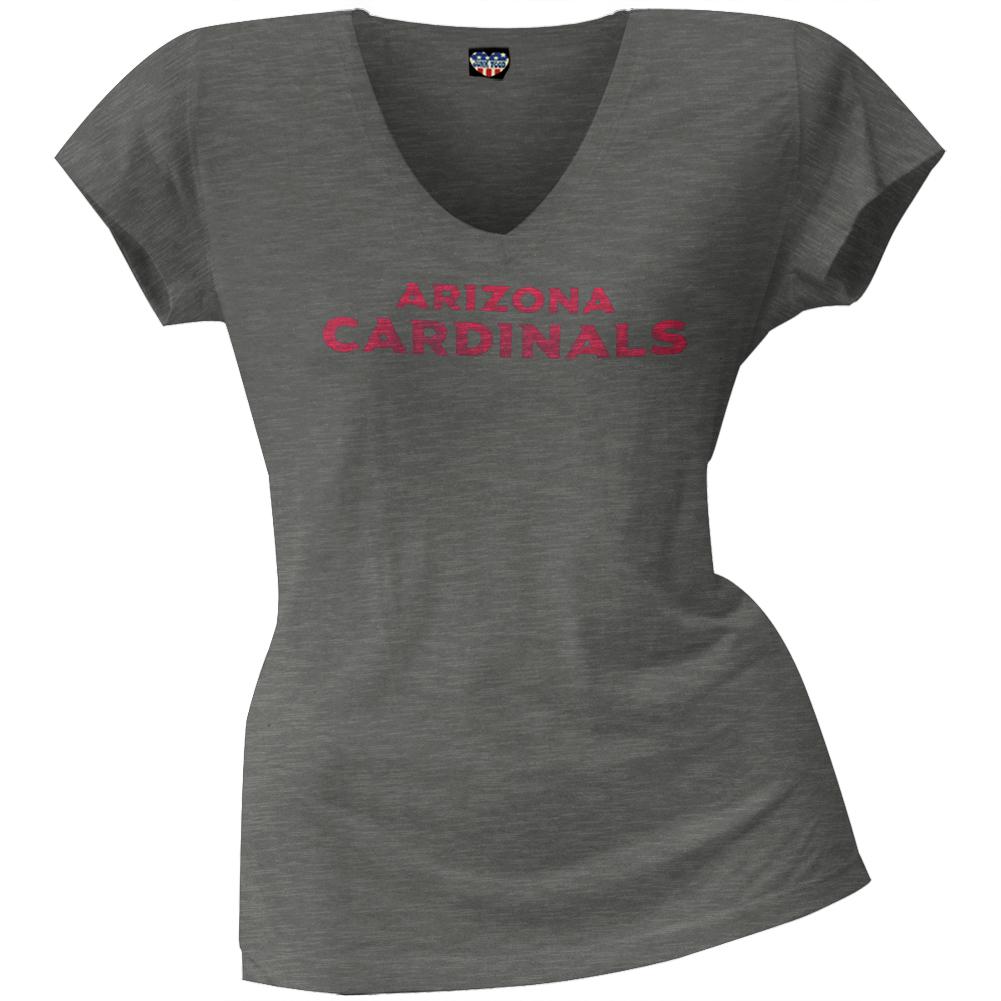 Arizona Cardinals - Scrum Logo Juniors Premium V-Neck T-Shirt Juniors T-Shirts Arizona Cardinals SM Grey