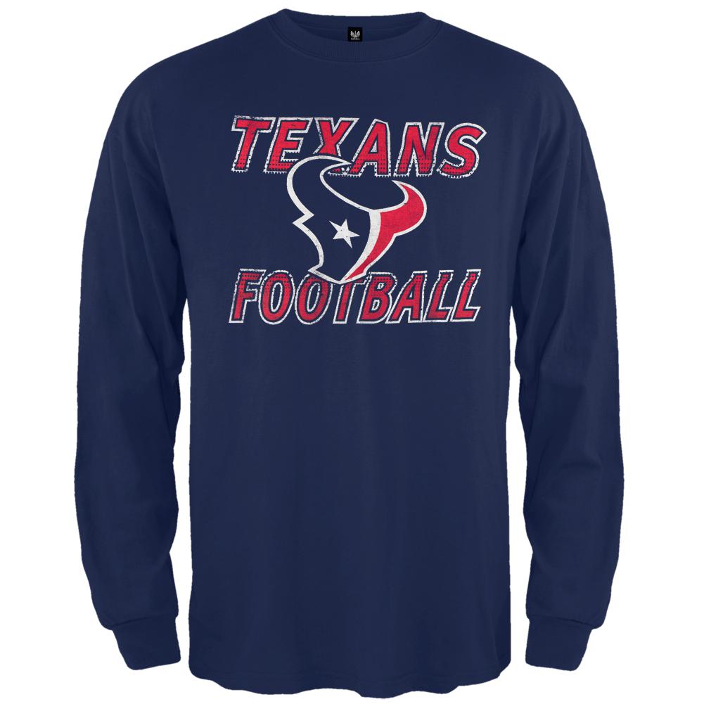 Houston Texans - Flanker Logo Premium Long Sleeve T-Shirt Men's Long Sleeves Houston Texans 2XL Blue 