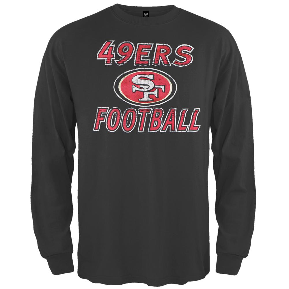 San Francisco 49ers - Flanker Logo Premium Long Sleeve T-Shirt Men's Long Sleeves San Francisco 49ers MD Black 