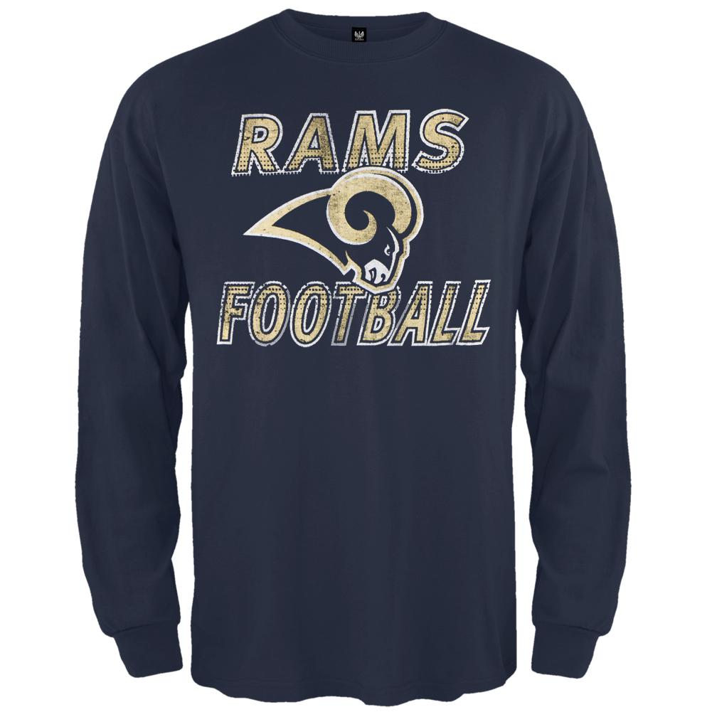 St. Louis Rams - Flanker Logo Premium Long Sleeve T-Shirt Men's Long Sleeves St. Louis Rams MD Blue 