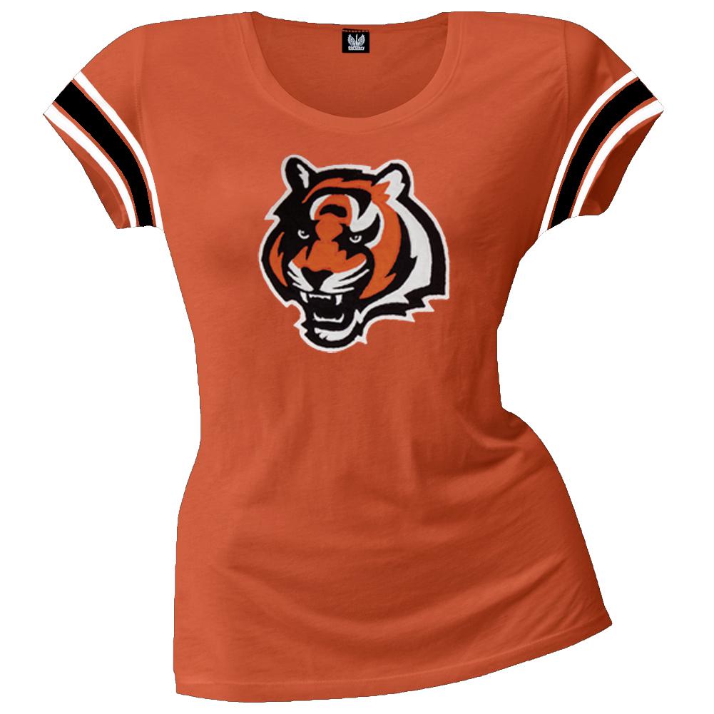 Cincinnati Bengals - Off-Campus Juniors Premium Scoop T-Shirt Juniors T-Shirts Cincinnati Bengals LG Orange 