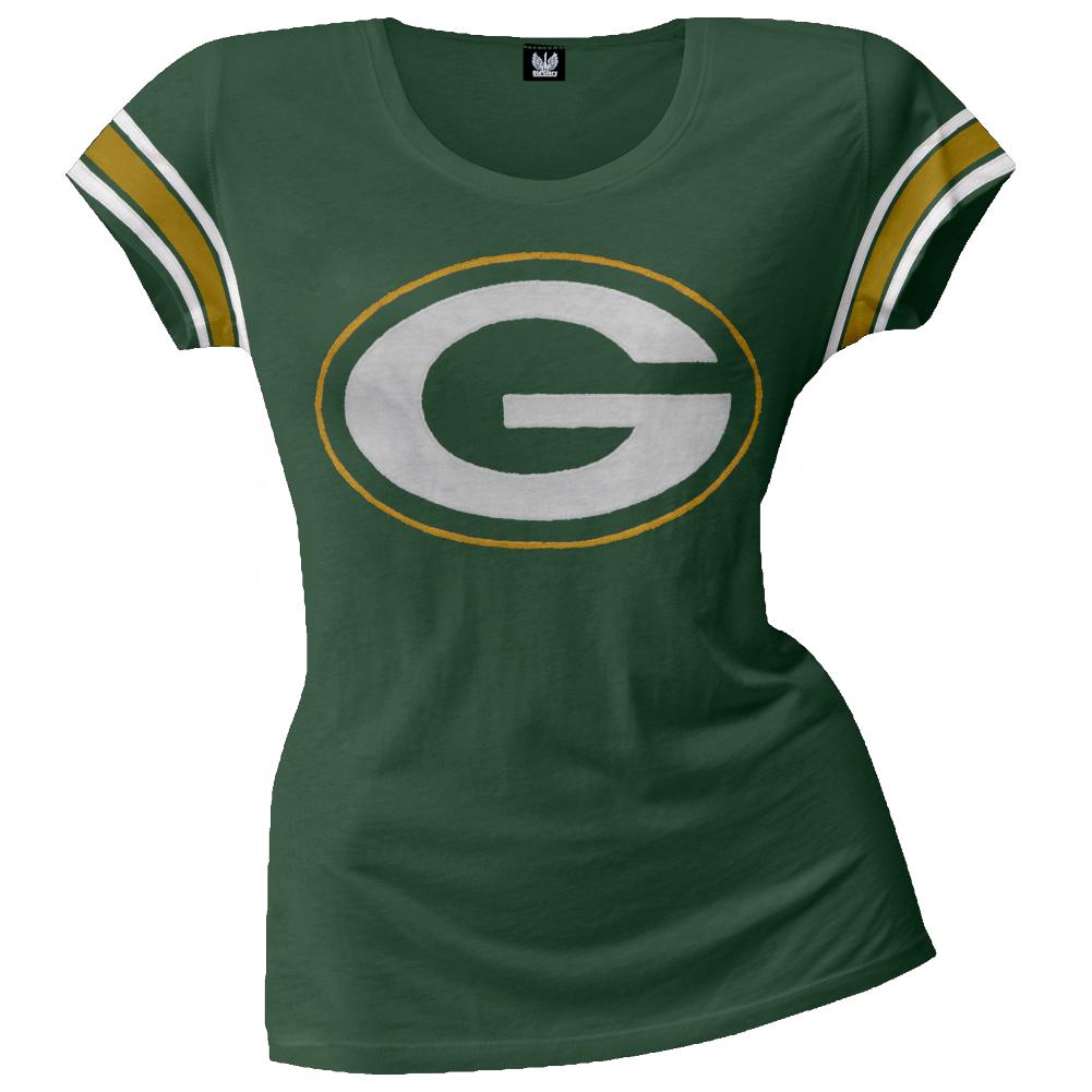 Green Bay Packers - Off Campus Juniors Premium Scoop T-Shirt Juniors T-Shirts Green Bay Packers LG Green 