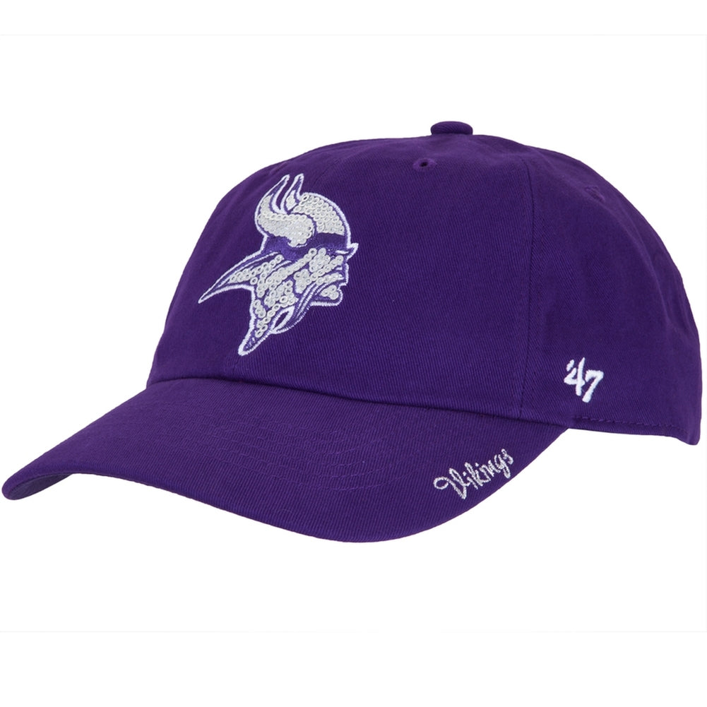 Minnesota Vikings - Logo Sparkle Juniors Adjustable Cap Adjustable Baseball Caps Old Glory OS Purple 