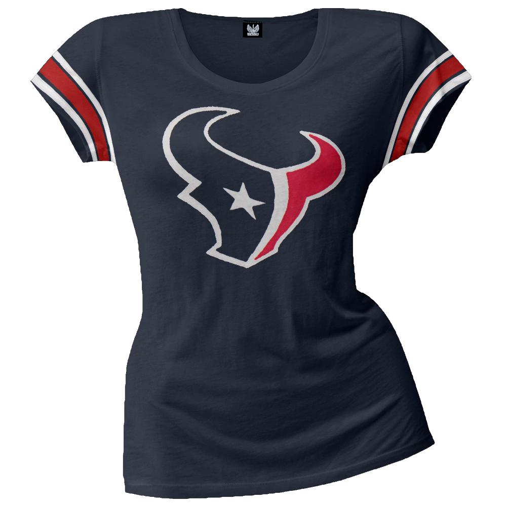 Houston Texans - Off-Campus Juniors Premium Scoop T-Shirt Juniors T-Shirts Houston Texans LG Blue 