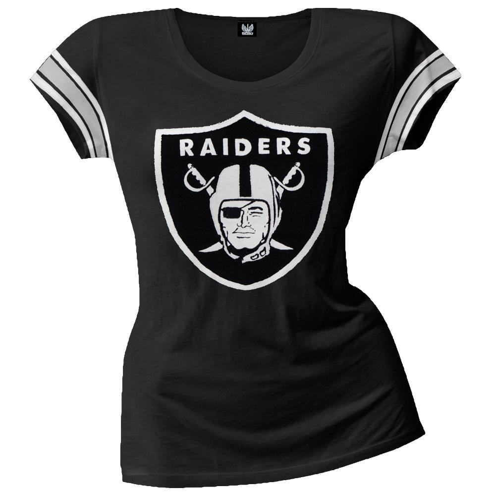 Oakland Raiders - Off Campus Juniors Premium Scoop T-Shirt Juniors T-Shirts Oakland Raiders LG Black 