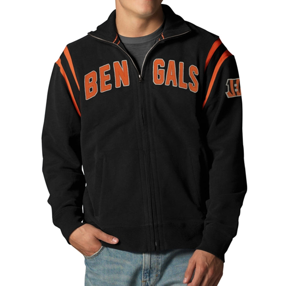 Cincinnati Bengals - Heisman Premium Track Jacket Men's Jackets Cincinnati Bengals SM Black